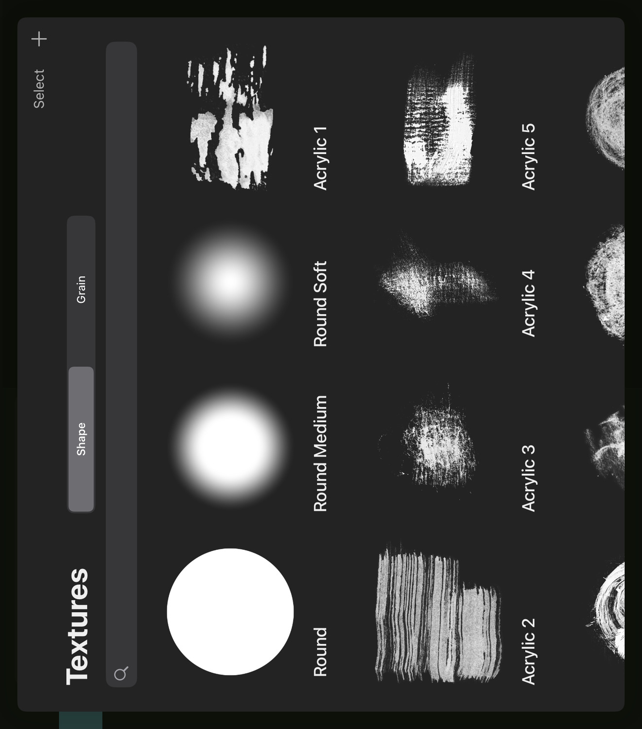Brush texture library