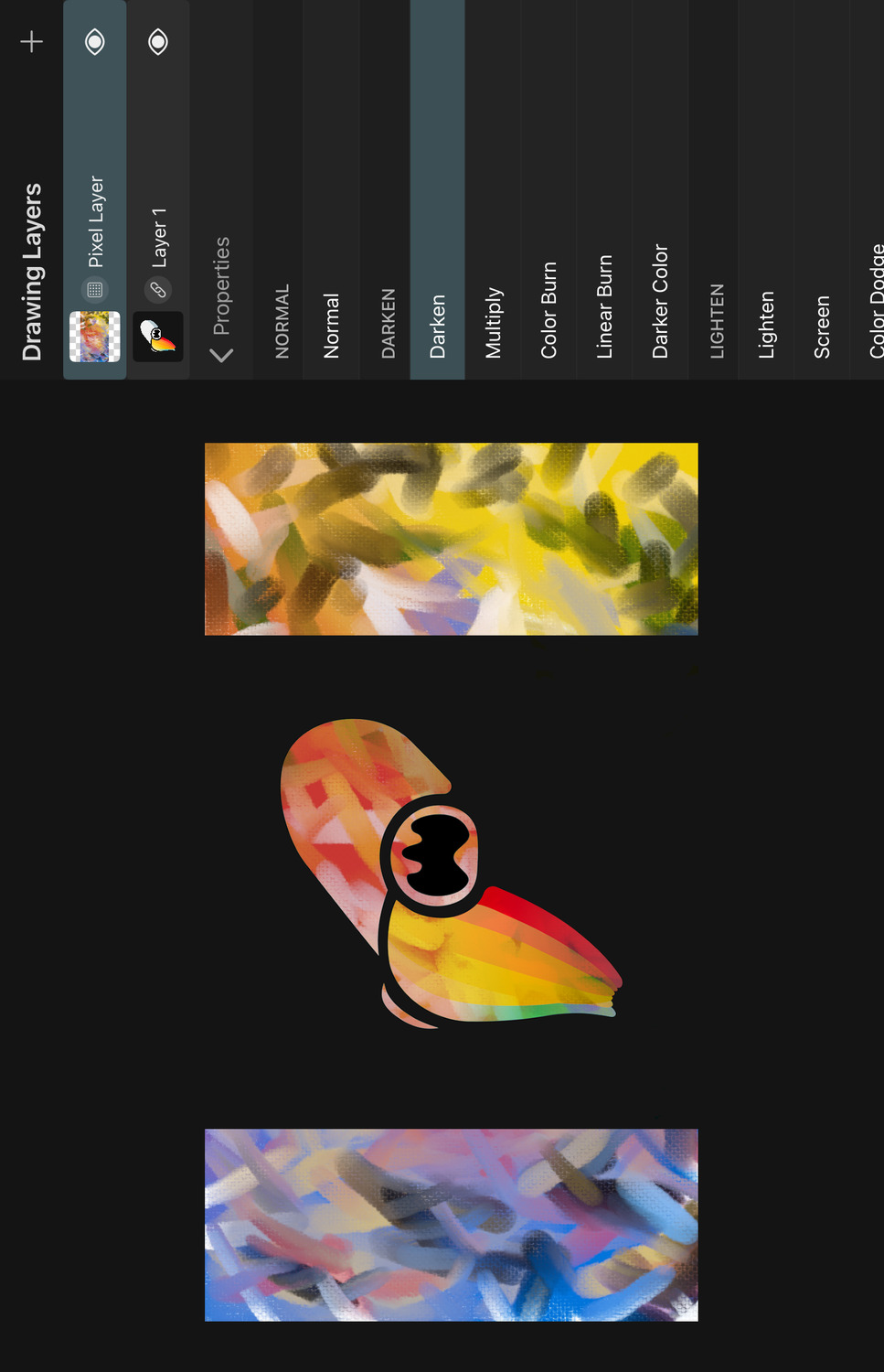 Darken blend mode
