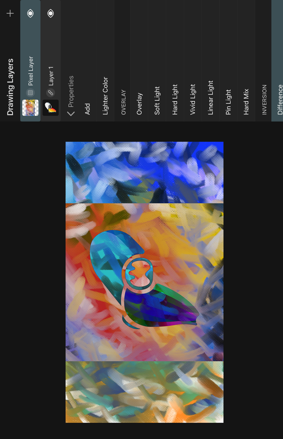 Difference blend mode