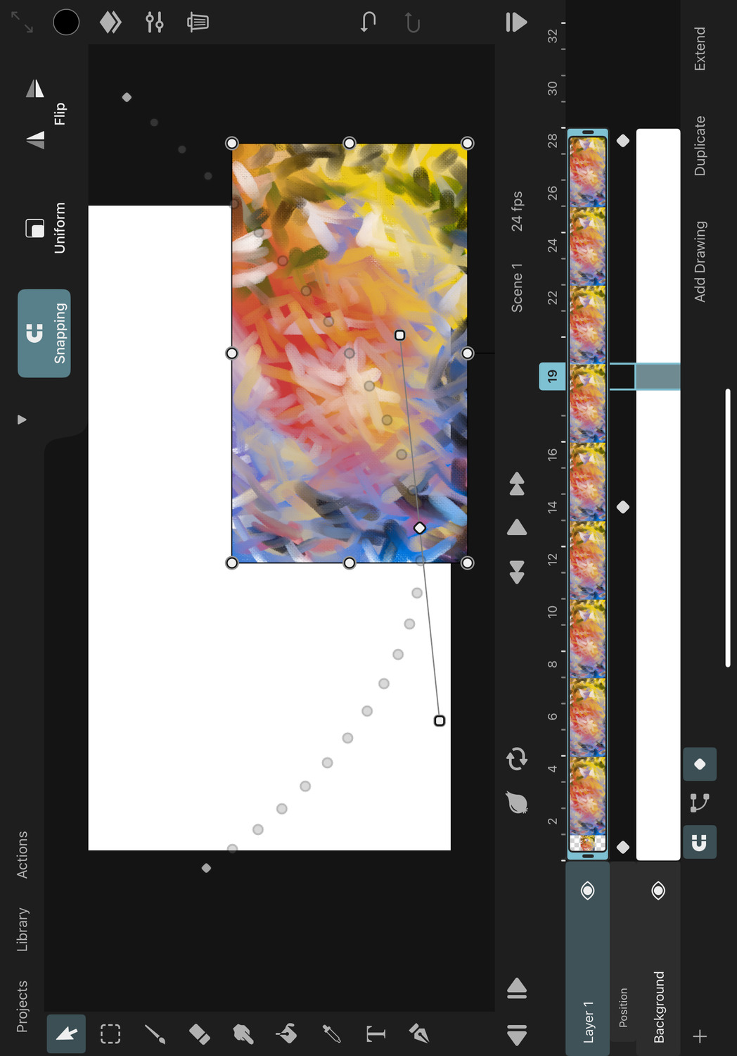 Layer motion path